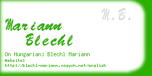 mariann blechl business card